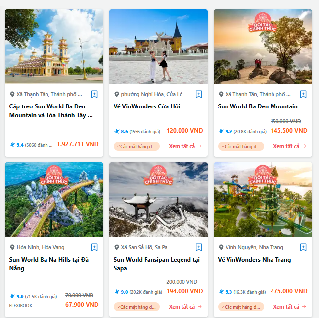 mua vé cáp treo trực tuyến trên Traveloka
